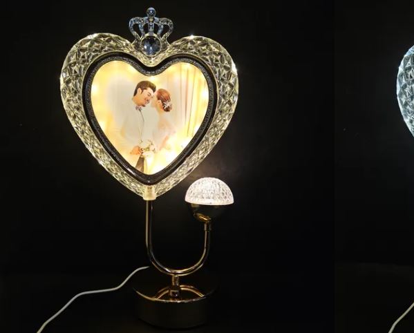 Crystal Heart LED Photo Frame Lamp