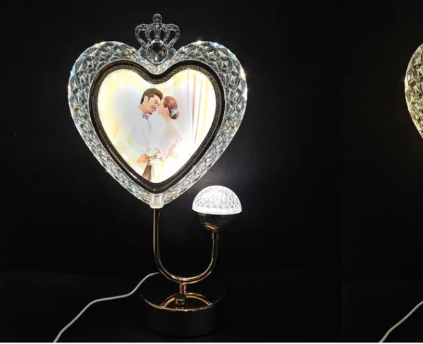 Crystal Heart LED Photo Frame Lamp