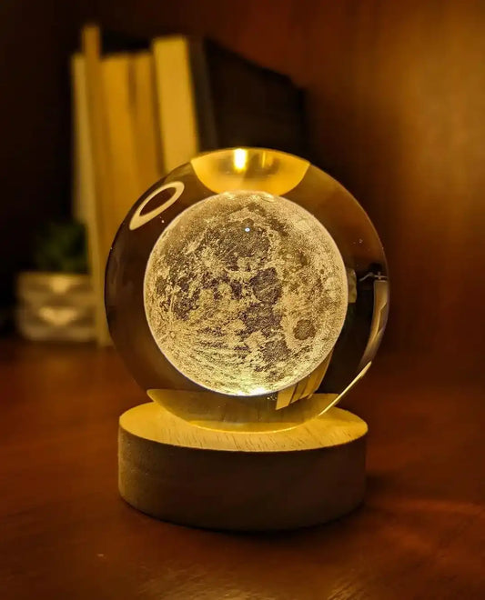 3D Crystal Ball LED Night Lamp for Bedroom & Home Decor