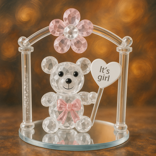 Decorative Crystal Teddy Bear New Baby Girl & Boy