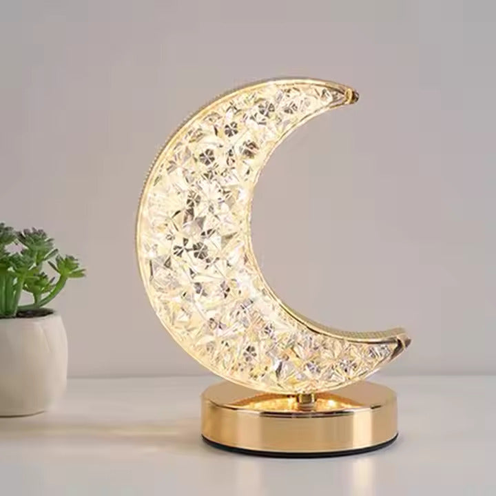 Creative Romantic Moon Crystal Decorative Desk Lamp