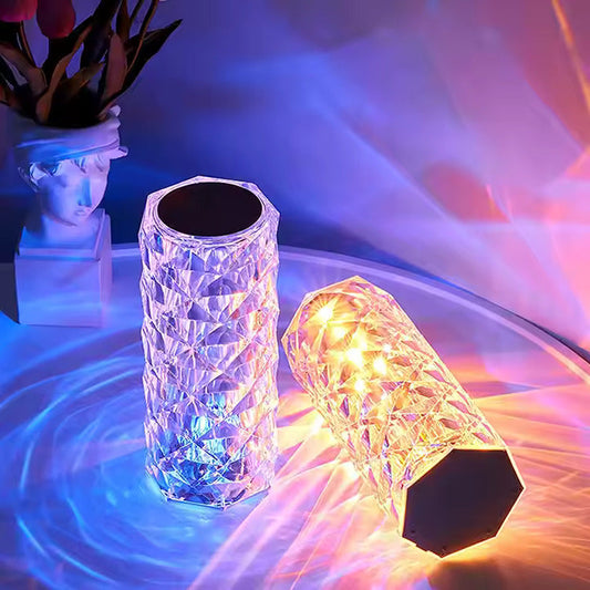 Remote Control Crystal Table Lamp Torch with Led Light Changing Effect for Bedroom